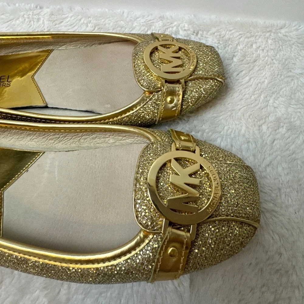 MICHAEL MICHAEL KORS Fulton Metallic Canvas & Leather Moccasin / Ballet flat.  7 - Picture 6 of 13